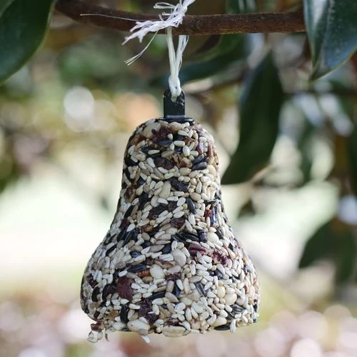 Christmas Fruit & Nut Birdseed Bell 3 Christmas Fruit & Nut Birdseed Bell