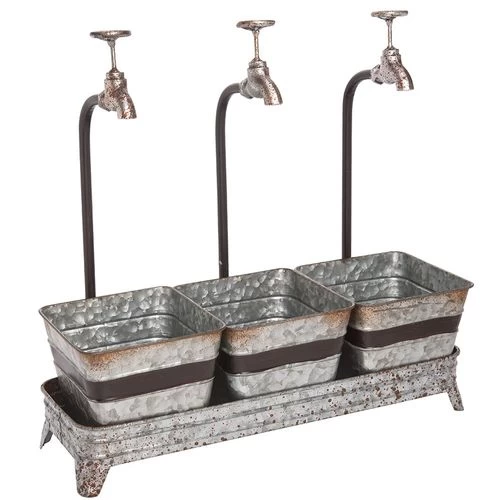 Metal Spigot Planter 3 Metal Spigot Planter