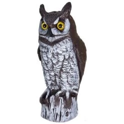 Great Horned Owl Hand Painted Molded Scarecrow