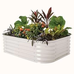 Vego Garden® 17-Inch 6 In 1 Modular Metal Raised Bed (White) -Botanical Bliss 29479 4