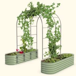Vego Garden® Modular Arched Single Section 1.5 Foot Trellis System -Botanical Bliss 29486 8