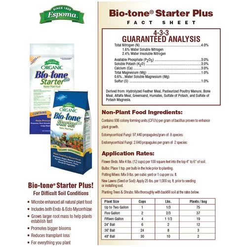 Espoma Organic® Bio-tone® Starter Plus Plant Food 4 Espoma Organic® Bio-tone® Starter Plus Plant Food - Image 2